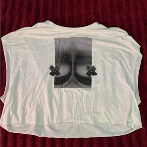 White Graphic Women's Top